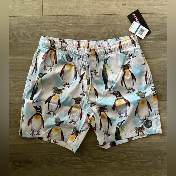 NWT Psycho Tuna Penguin Swim Shorts Sizes Large XL - Picture 1 of 6